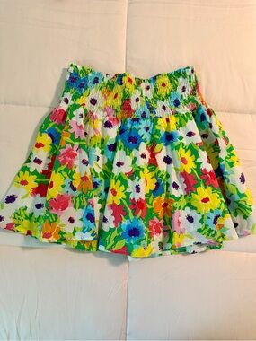 Smocked Waist Floral Circle Skirt - Multicolor